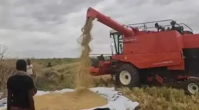 Tractor working on a farm